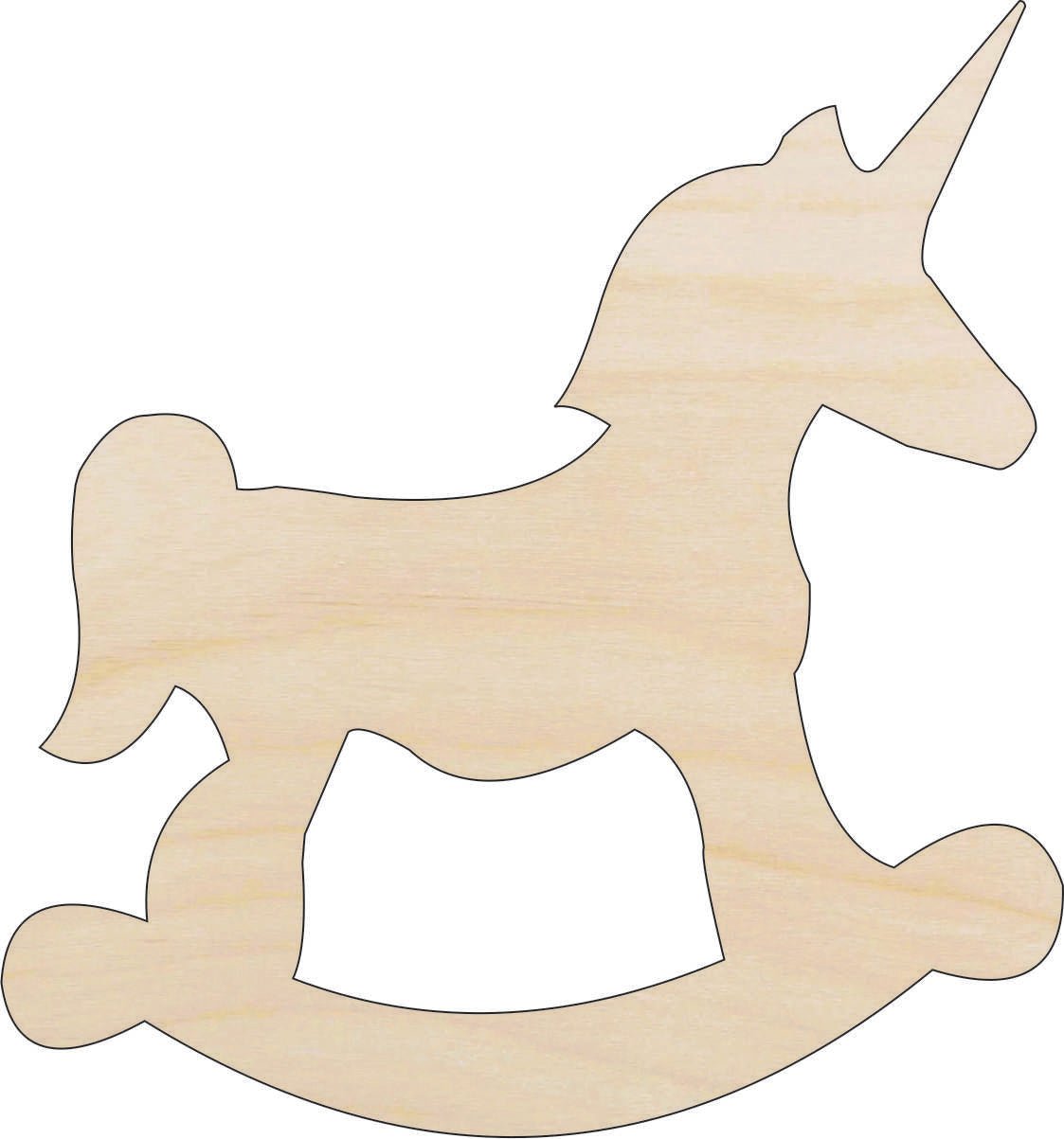Rocking Unicorn Wood Craft Shape - Laser Cut Baltic Birch Unfinished DIY Wood Art Supplies 6 - The Wood Shape Store