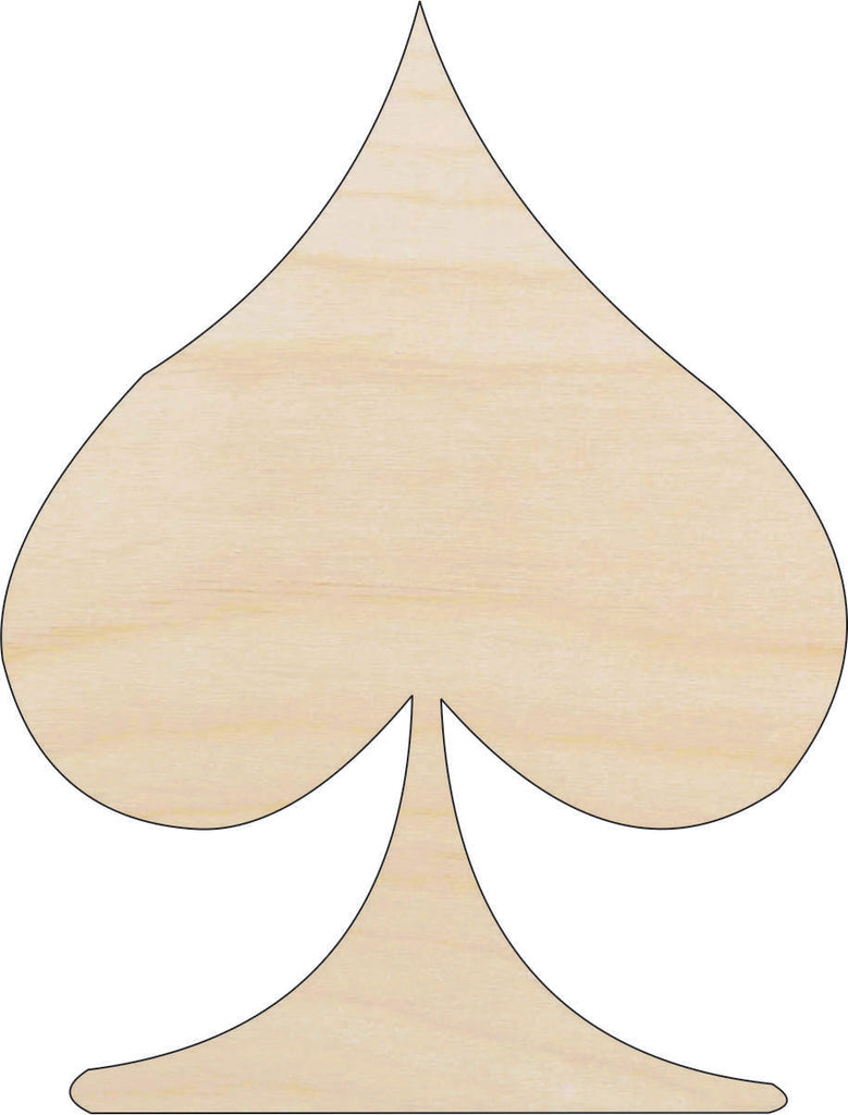Toy Card Spade - Laser Cut Out Unfinished Wood Craft Shape TOY9