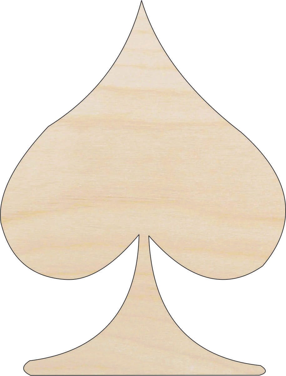 Playing Card Spade Wood Craft Shape - Laser Cut Baltic Birch Unfinished DIY Wood Art Supplies 9 - The Wood Shape Store
