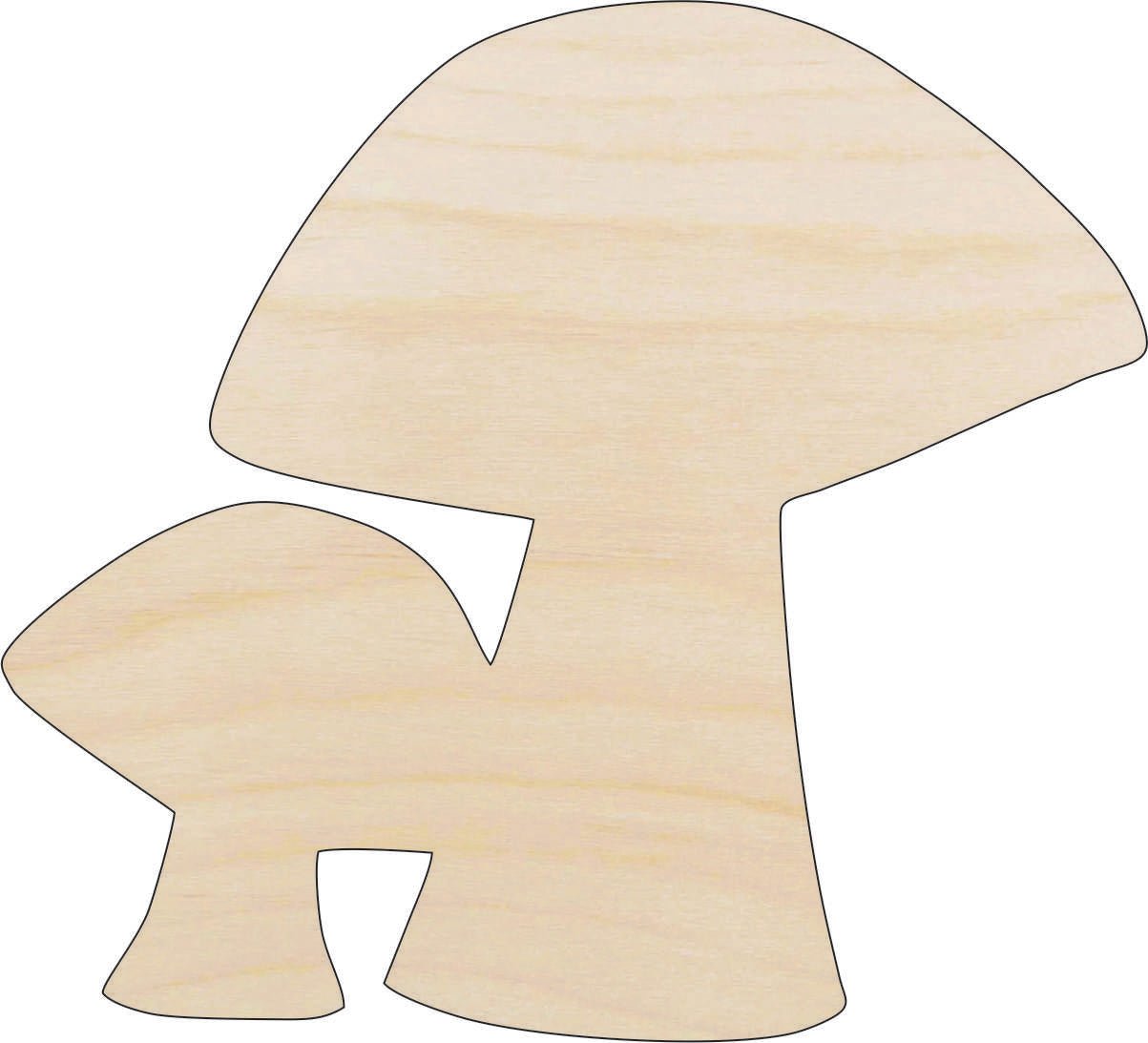 Mushrooms Wood Craft Shape - Laser Cut Baltic Birch Unfinished DIY Wood Art Supplies TRE124 - The Wood Shape Store