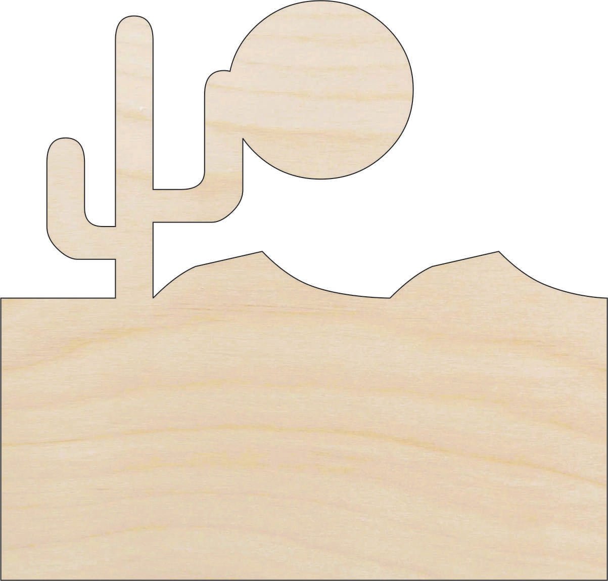 Cactus Wood Craft Shape - Laser Cut Baltic Birch Unfinished DIY Wood Art Supplies TRE12 - The Wood Shape Store