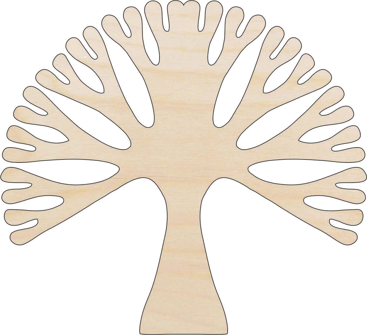 Tree Wood Craft Shape - Laser Cut Baltic Birch Unfinished DIY Wood Art Supplies TRE22 - The Wood Shape Store