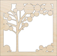 Tree Scene Wood Craft Shape - Laser Cut Baltic Birch Unfinished DIY Wood Art Supplies TRE24 - The Wood Shape Store