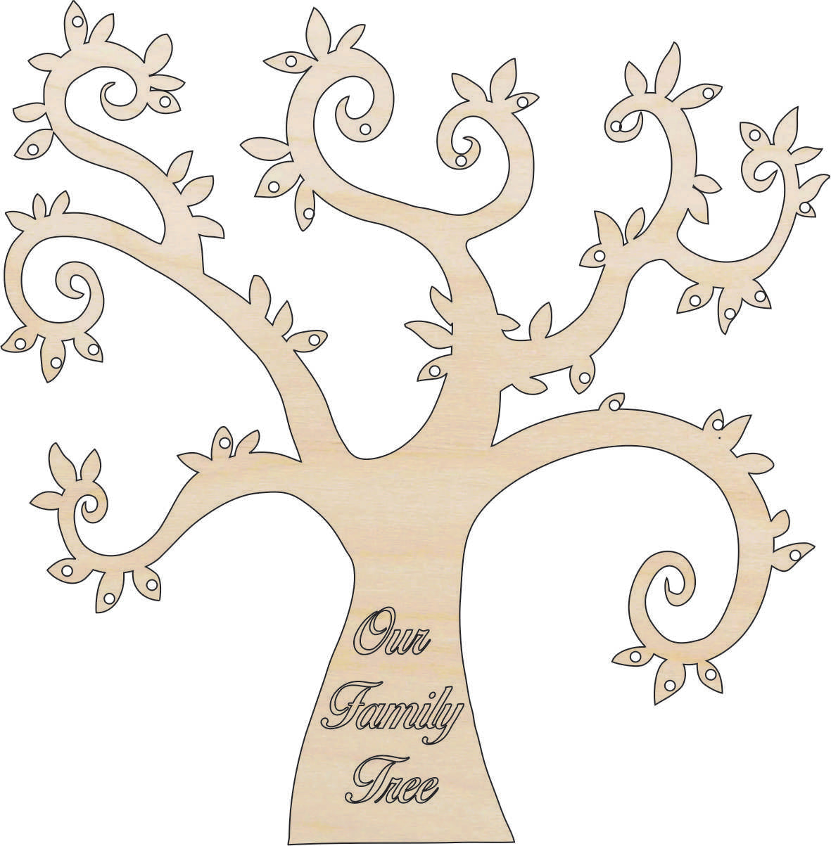 Design Family Tree - Laser Cut Out Unfinished Wood Craft Shape TRE27 Design Family Tree - Laser Cut Out Unfinished Wood Craft Shape TRE27