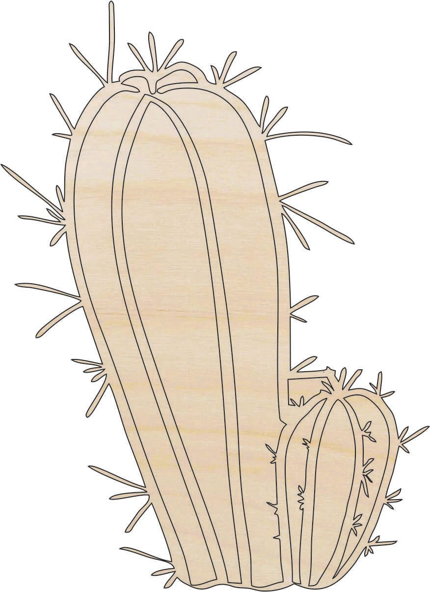 Cactus Wood Craft Shape - Laser Cut Baltic Birch Unfinished DIY Wood Art Supplies TRE2 - The Wood Shape Store