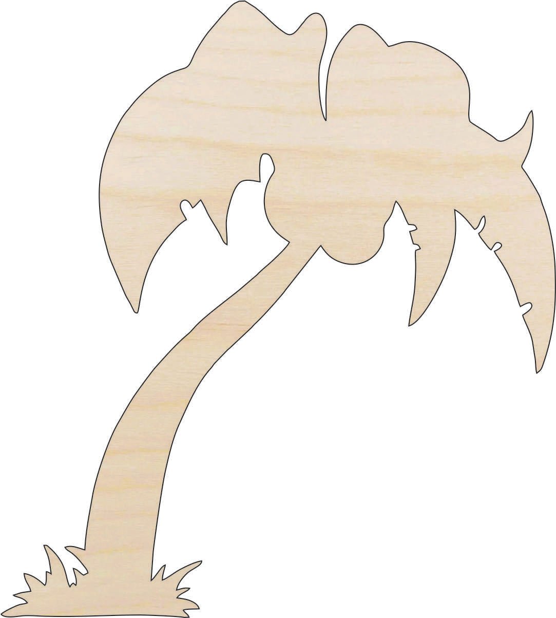 Palm Tree Wood Craft Shape - Laser Cut Baltic Birch Unfinished DIY Wood Art Supplies TRE35 - The Wood Shape Store