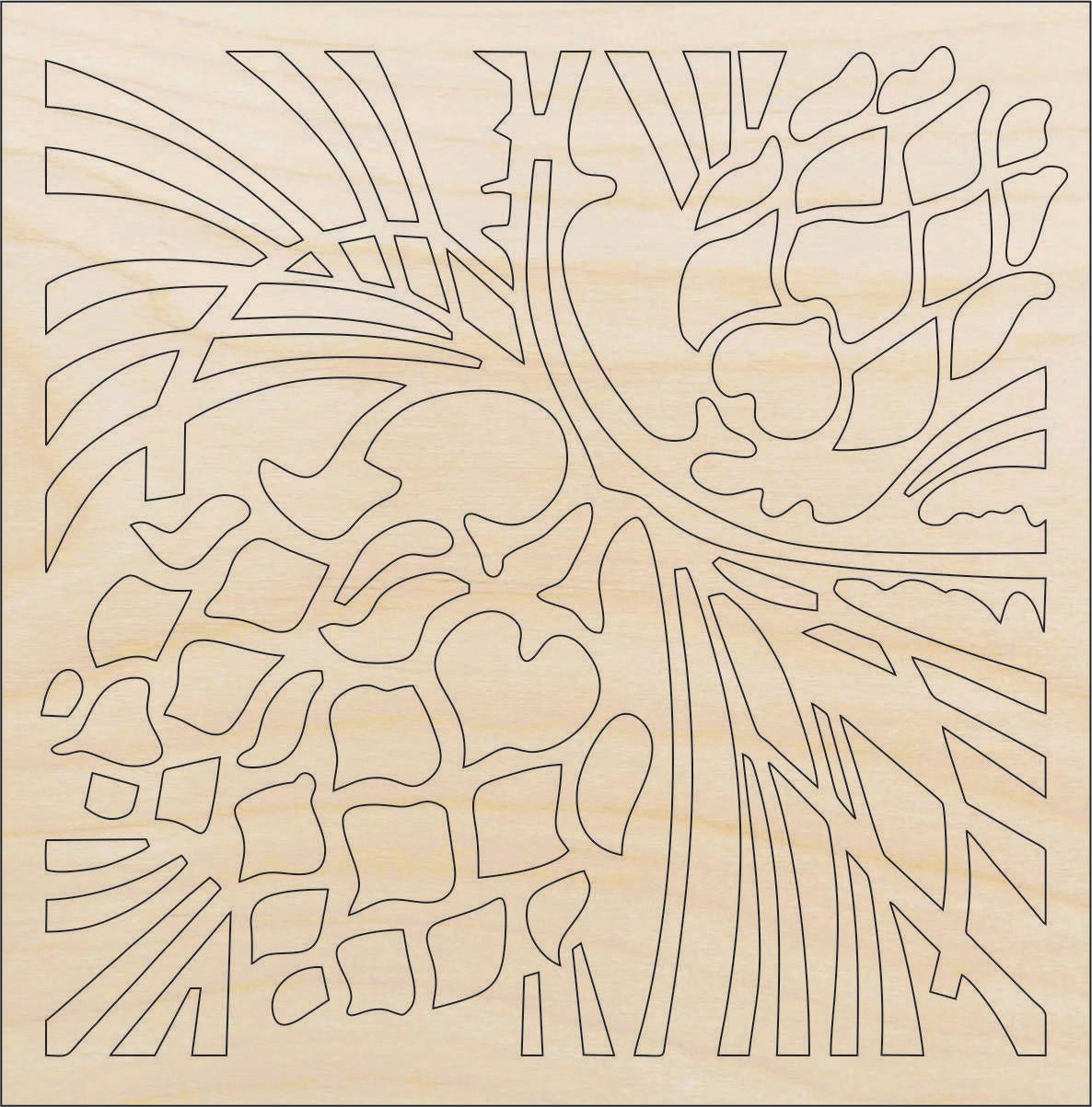 Design Pinecone Wood Craft Shape - Laser Cut Baltic Birch Unfinished DIY Wood Art Supplies TRE3 - The Wood Shape Store