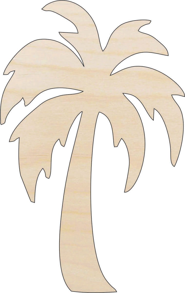 Palm Tree Wood Craft Shape - Laser Cut Baltic Birch Unfinished DIY Wood Art Supplies TRE47 - The Wood Shape Store