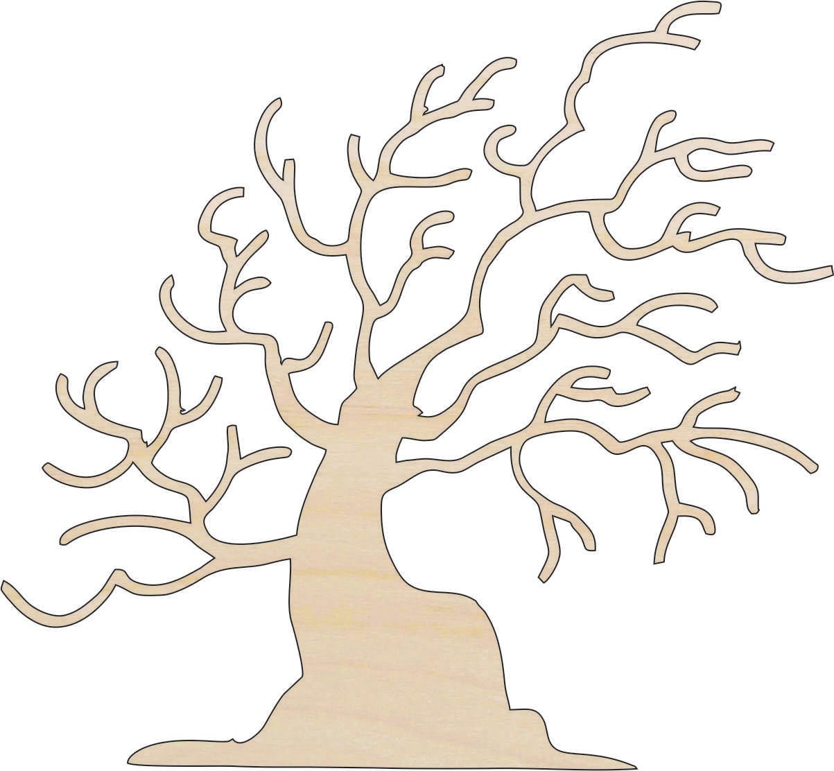 Tree Wood Craft Shape - Laser Cut Baltic Birch Unfinished DIY Wood Art Supplies TRE48 - The Wood Shape Store