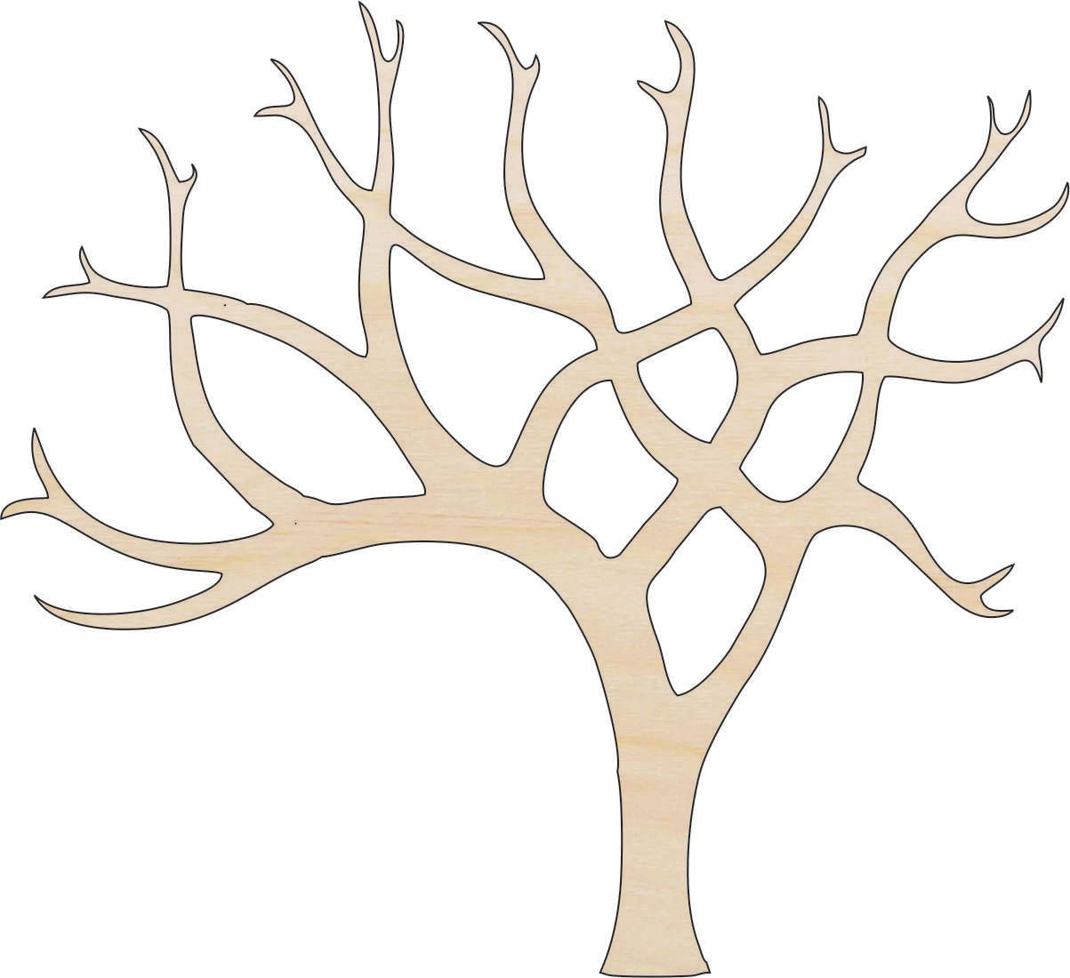 Tree Wood Craft Shape - Laser Cut Baltic Birch Unfinished DIY Wood Art Supplies TRE60 - The Wood Shape Store