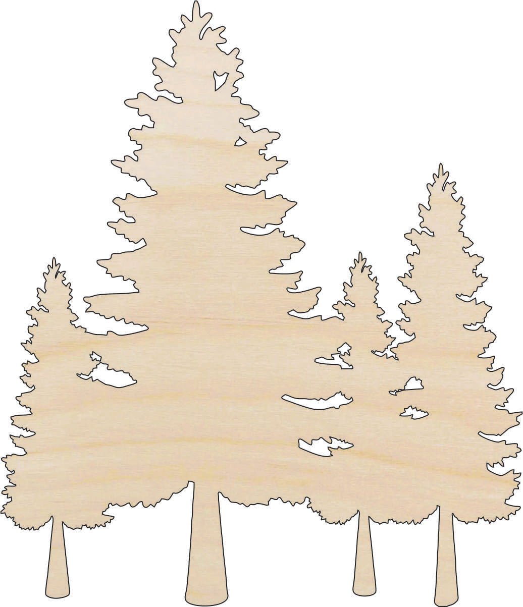 Tree Wood Craft Shape - Laser Cut Baltic Birch Unfinished DIY Wood Art Supplies TRE63 - The Wood Shape Store