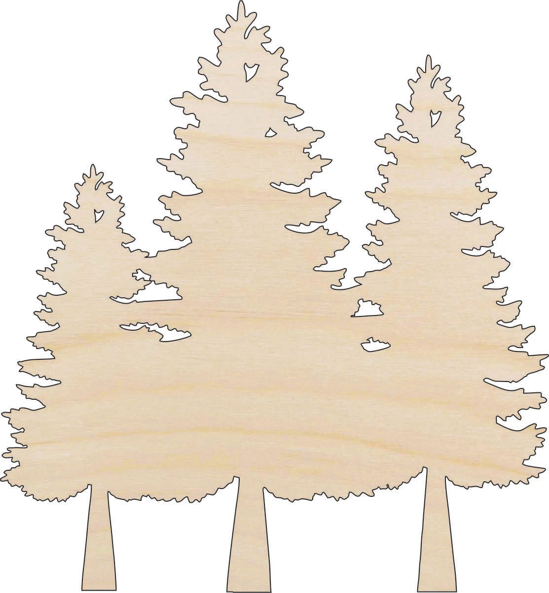 Tree Wood Craft Shape - Laser Cut Baltic Birch Unfinished DIY Wood Art Supplies TRE66 - The Wood Shape Store