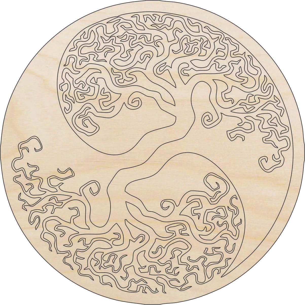Tree of Life Wood Craft Shape - Laser Cut Baltic Birch Unfinished DIY Wood Art Supplies TRE75 - The Wood Shape Store