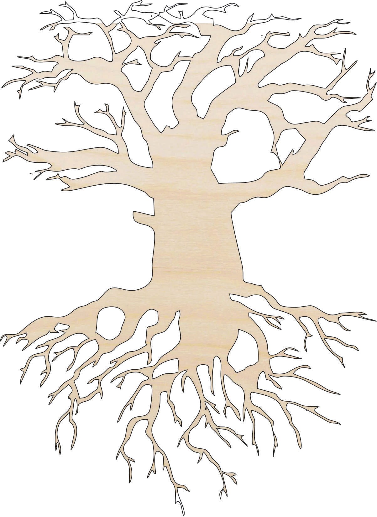 Tree Wood Craft Shape - Laser Cut Baltic Birch Unfinished DIY Wood Art Supplies TRE8 - The Wood Shape Store