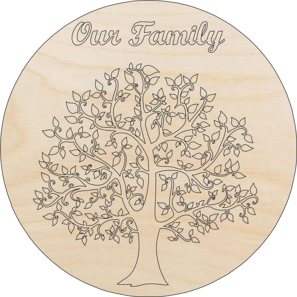 Design Family Tree - Laser Cut Out Unfinished Wood Craft Shape TRE94