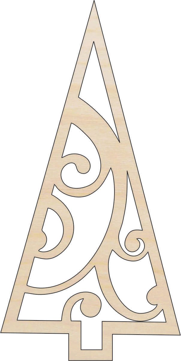 Christmas Tree Wood Craft Shape - Laser Cut Baltic Birch Unfinished DIY Wood Art Supplies TRE97 - The Wood Shape Store