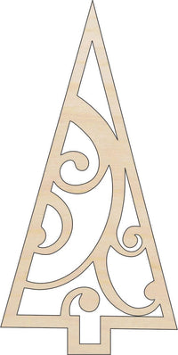 Christmas Tree Wood Craft Shape - Laser Cut Baltic Birch Unfinished DIY Wood Art Supplies TRE97 - The Wood Shape Store