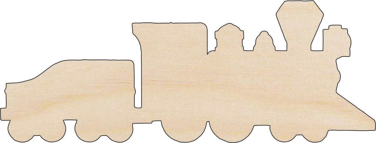 Train Wood Craft Shape - Laser Cut Baltic Birch Unfinished DIY Wood Art Supplies TRN11 - The Wood Shape Store