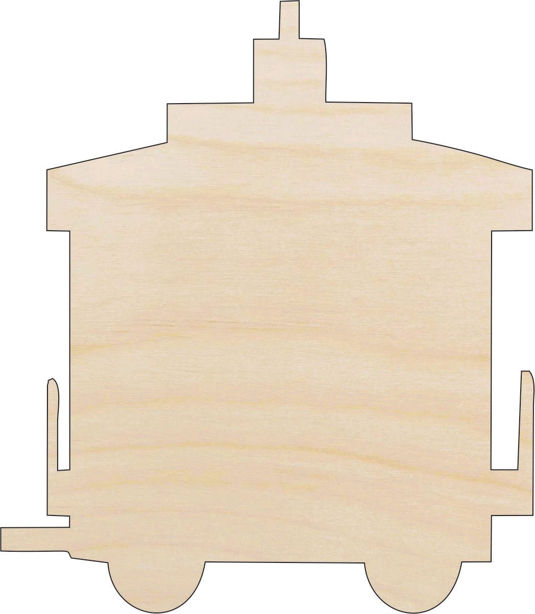 Train Caboose Wood Craft Shape - Laser Cut Baltic Birch Unfinished DIY Wood Art Supplies TRN12 - The Wood Shape Store