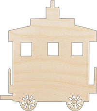 Train Caboose Wood Craft Shape - Laser Cut Baltic Birch Unfinished DIY Wood Art Supplies TRN16 - The Wood Shape Store