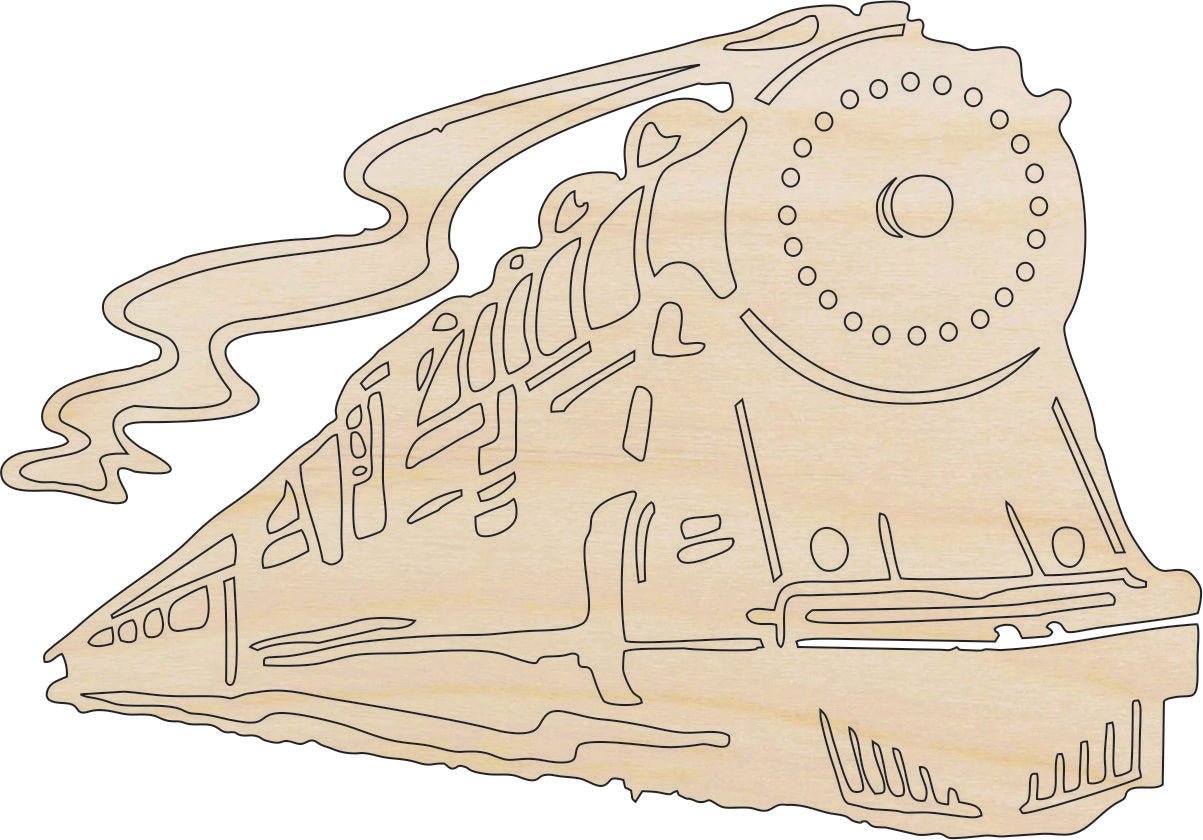 Train Wood Craft Shape - Laser Cut Baltic Birch Unfinished DIY Wood Art Supplies TRN19 - The Wood Shape Store