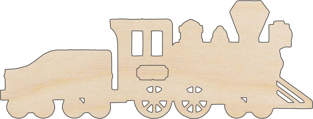 Train Wood Craft Shape - Laser Cut Baltic Birch Unfinished DIY Wood Art Supplies TRN1 - The Wood Shape Store