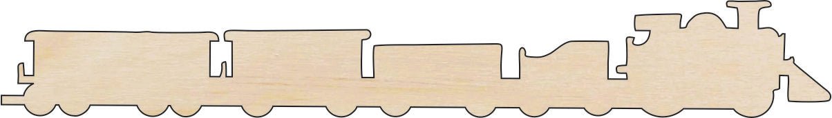 Train Wood Craft Shape - Laser Cut Baltic Birch Unfinished DIY Wood Art Supplies TRN20 - The Wood Shape Store