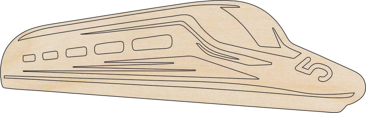 Train Wood Craft Shape - Laser Cut Baltic Birch Unfinished DIY Wood Art Supplies TRN21 - The Wood Shape Store