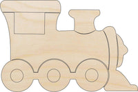 Train Wood Craft Shape - Laser Cut Baltic Birch Unfinished DIY Wood Art Supplies TRN3 - The Wood Shape Store