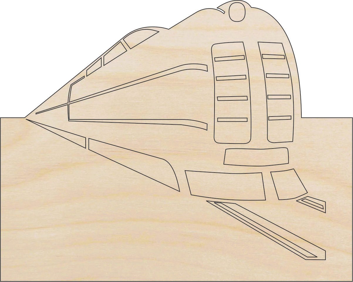Train Wood Craft Shape - Laser Cut Baltic Birch Unfinished DIY Wood Art Supplies TRN7 - The Wood Shape Store