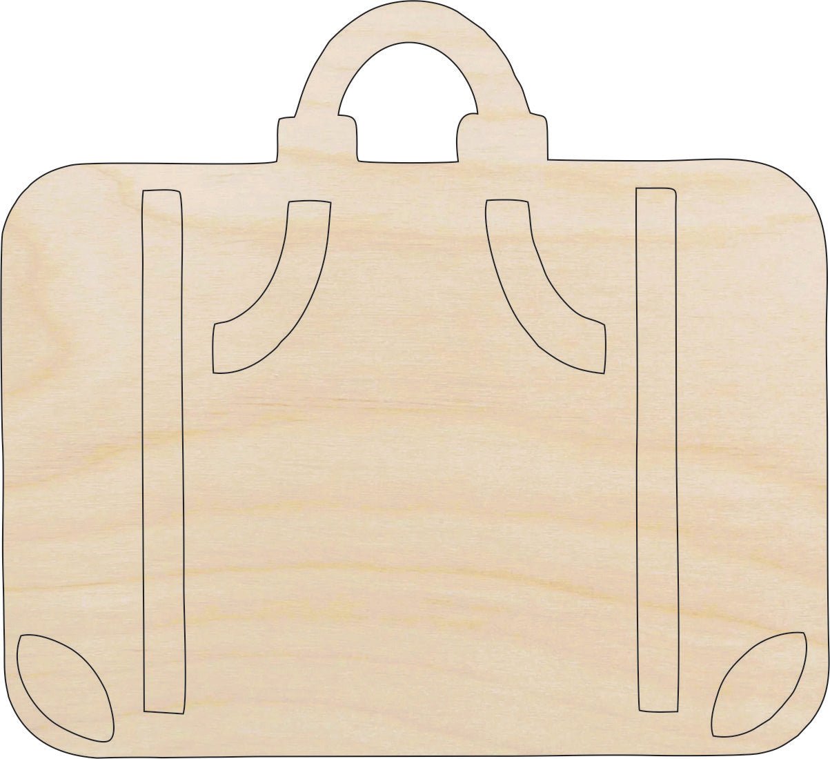 Suitcase Wood Craft Shape - Laser Cut Baltic Birch Unfinished DIY Wood Art Supplies TRP11 - The Wood Shape Store