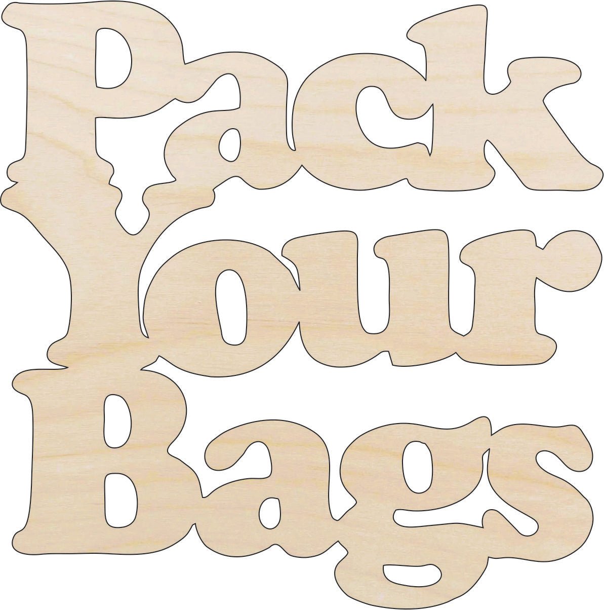 Pack Your Bags Wood Craft Shape – Laser Cut Baltic Birch Unfinished DIY Wood Art Supplies TRP17 - The Wood Shape Store