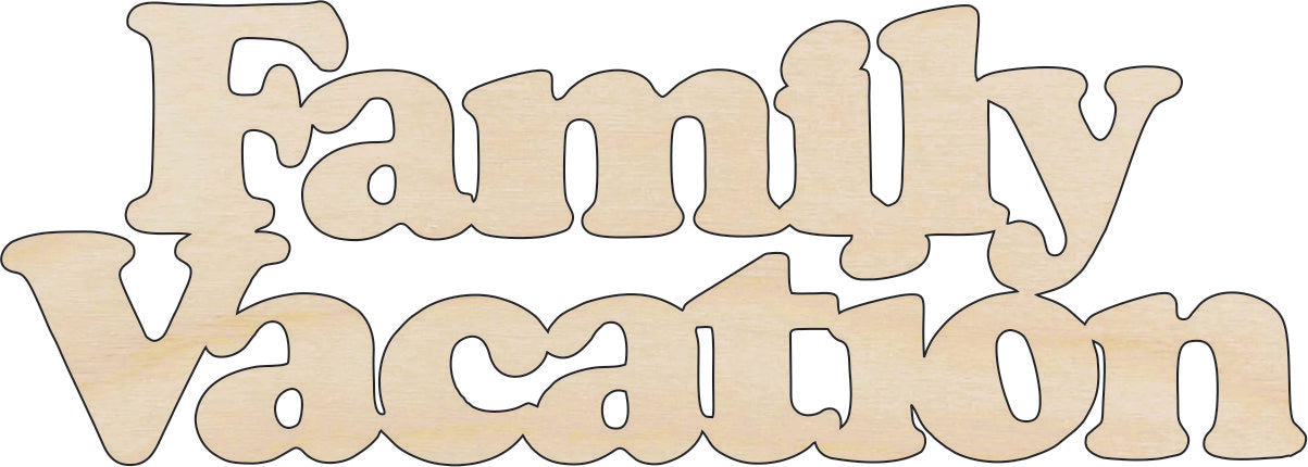 Word Family Vacation - Laser Cut Out Unfinished Wood Craft Shape TRP18 Word Family Vacation - Laser Cut Out Unfinished Wood Craft Shape TRP18