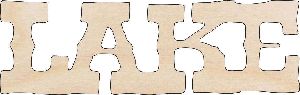 Lake Word Wood Craft Shape - Laser Cut Baltic Birch Unfinished DIY Wood Art Supplies TRP19 - The Wood Shape Store