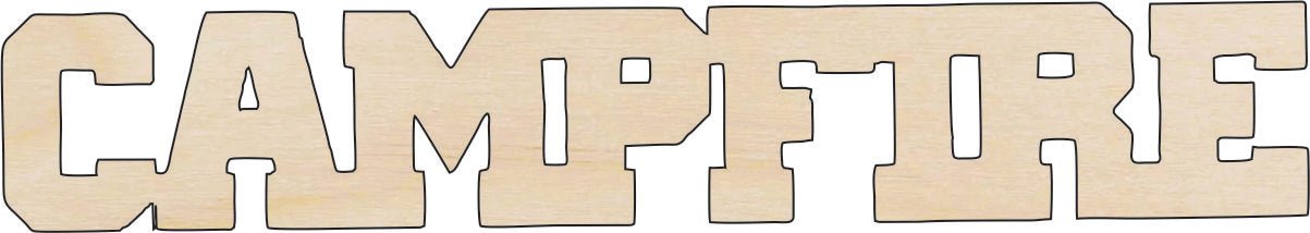 Campfire Word Wood Craft Shape - Laser Cut Baltic Birch Unfinished DIY Wood Art Supplies TRP23 - The Wood Shape Store