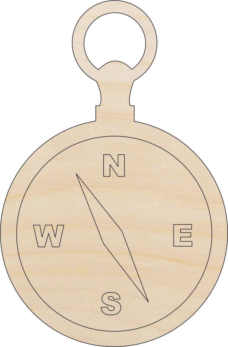 Compass Wood Craft Shape - Laser Cut Baltic Birch Unfinished DIY Wood Art Supplies TRP29 - The Wood Shape Store
