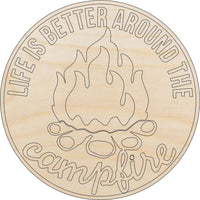 Campfire SignWood Craft Shape - Laser Cut Baltic Birch Unfinished DIY Wood Art Supplies TRP33 - The Wood Shape Store