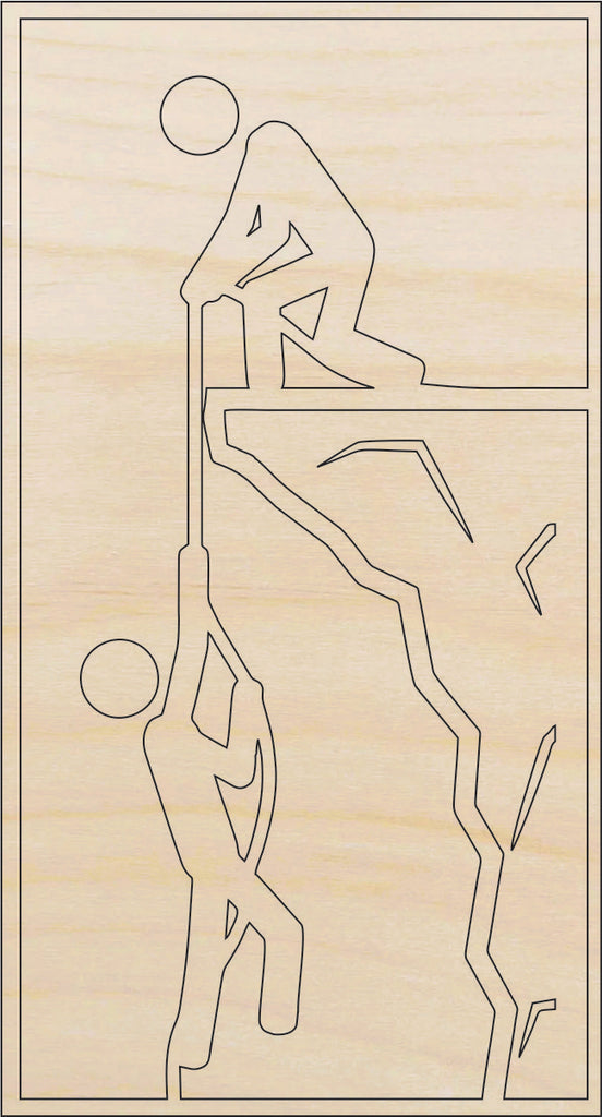 Sport Mountain Climbing - Laser Cut Out Unfinished Wood Craft Shape TRP34