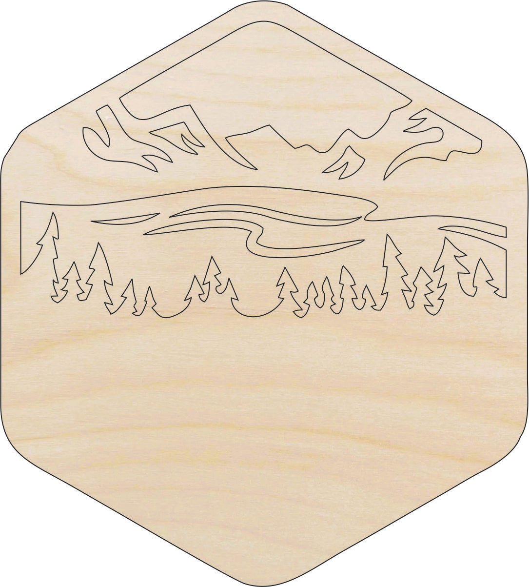 Mountain Wood Craft Shape - Laser Cut Baltic Birch Unfinished DIY Wood Art Supplies TRP48 - The Wood Shape Store