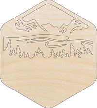 Mountain Wood Craft Shape - Laser Cut Baltic Birch Unfinished DIY Wood Art Supplies TRP48 - The Wood Shape Store