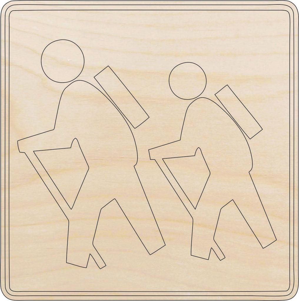 Sport Hiking - Laser Cut Out Unfinished Wood Craft Shape TRP49