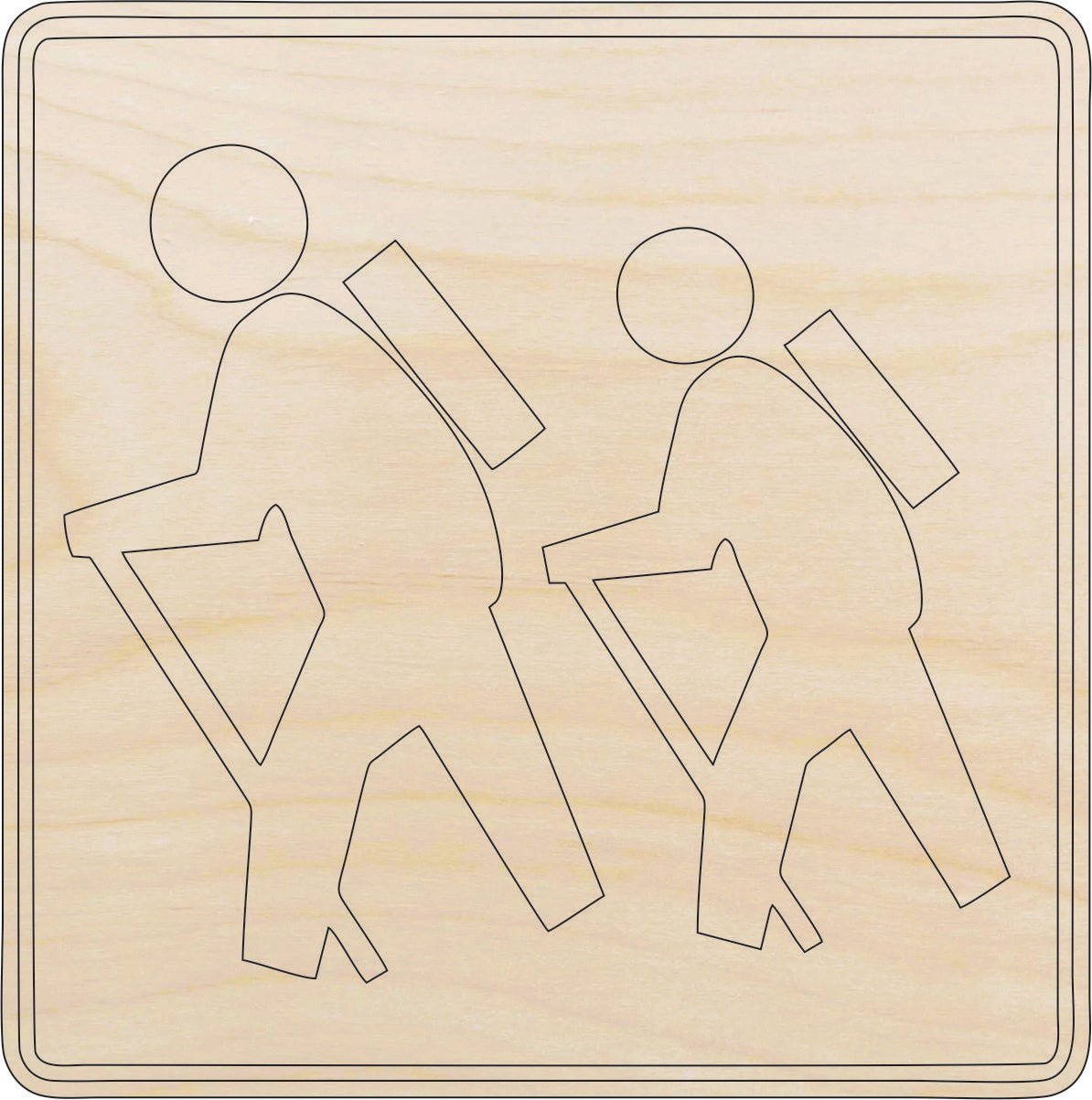 Hiking Design Wood Craft Shape - Laser Cut Baltic Birch Unfinished DIY Wood Art Supplies TRP49 - The Wood Shape Store