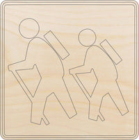 Hiking Design Wood Craft Shape - Laser Cut Baltic Birch Unfinished DIY Wood Art Supplies TRP49 - The Wood Shape Store