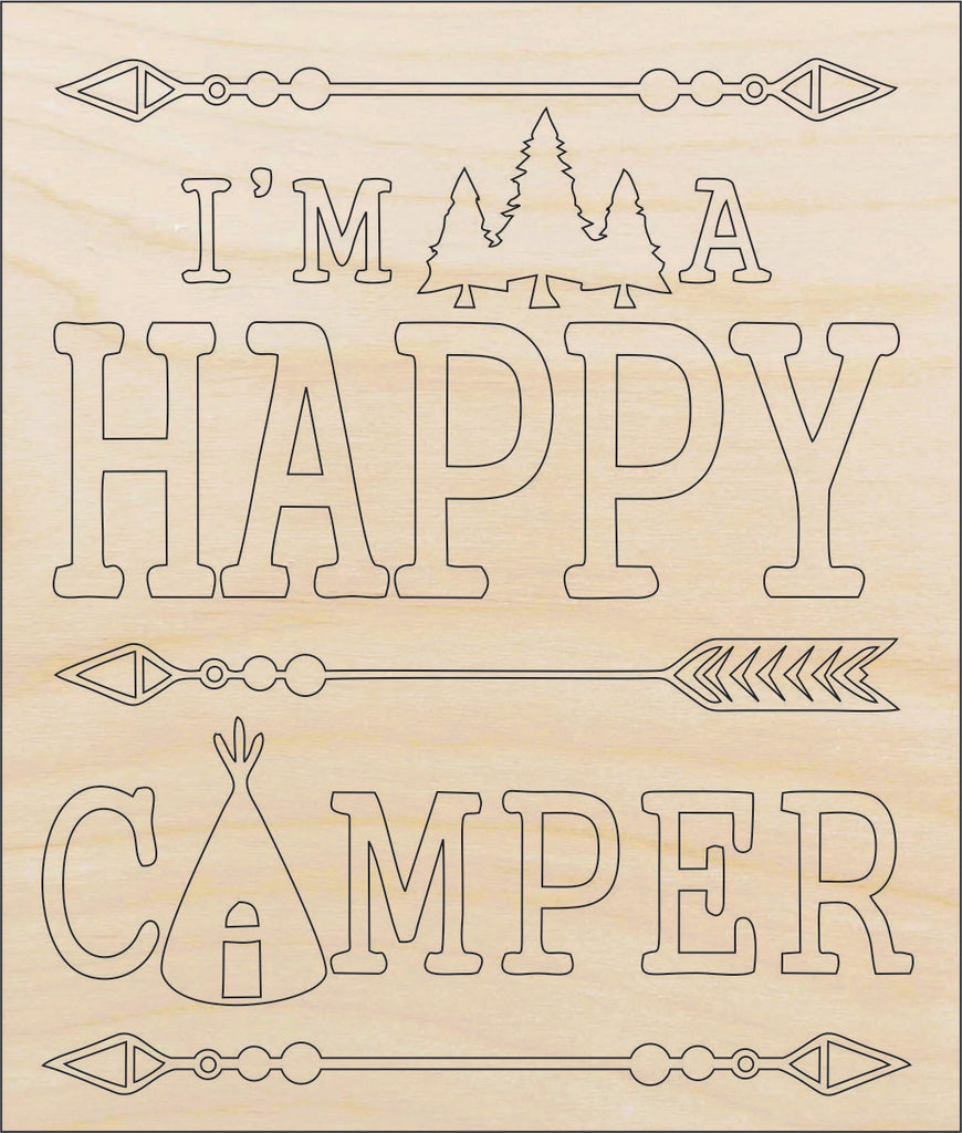 Sign Camping - Laser Cut Out Unfinished Wood Craft Shape TRP51