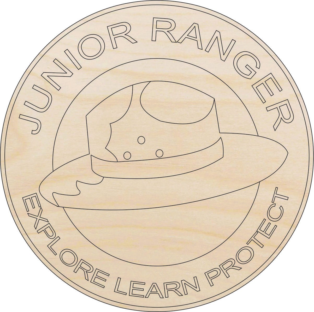 Junior Ranger Wood Craft Shape - Laser Cut Baltic Birch Unfinished DIY Wood Art Supplies TRP54 - The Wood Shape Store
