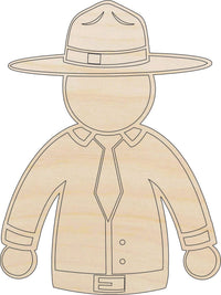 Park Ranger Wood Craft Shape - Laser Cut Baltic Birch Unfinished DIY Wood Art Supplies TRP55 - The Wood Shape Store
