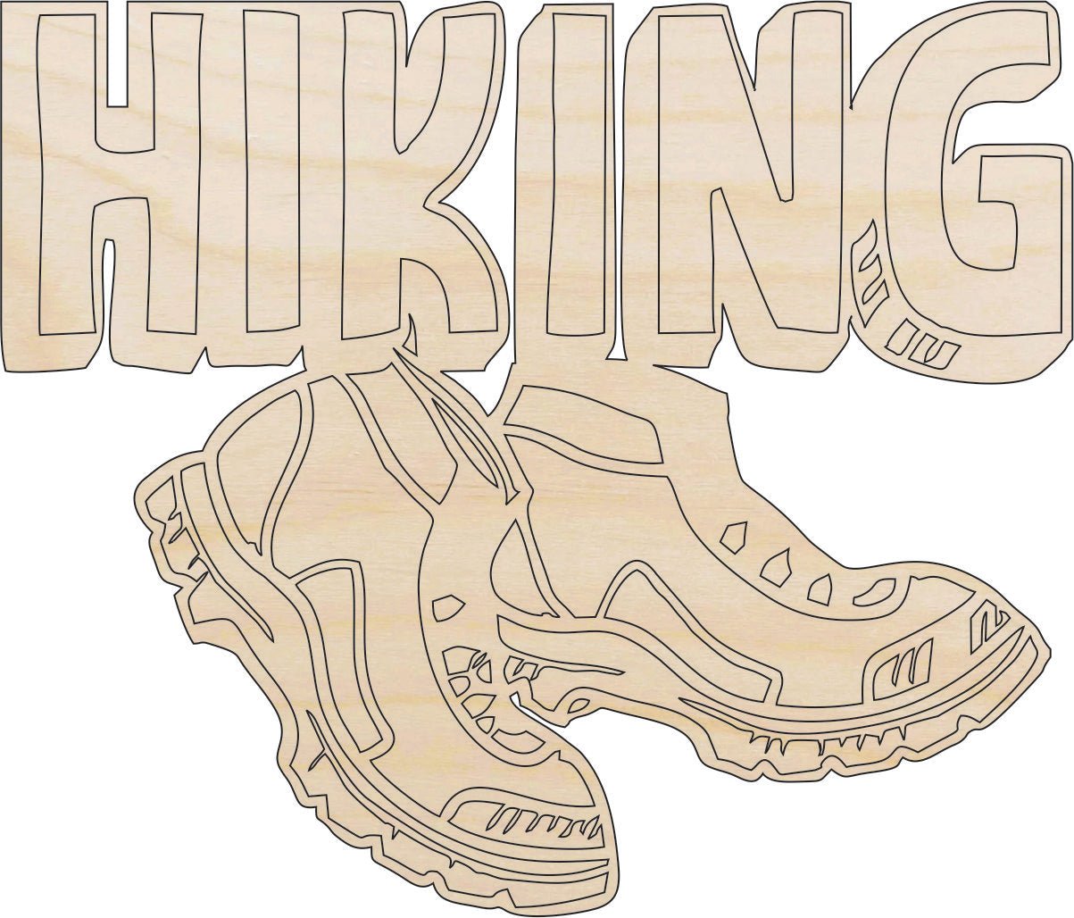 Hiking Sign Wood Craft Shape - Laser Cut Baltic Birch Unfinished DIY Wood Art Supplies TRP59 - The Wood Shape Store