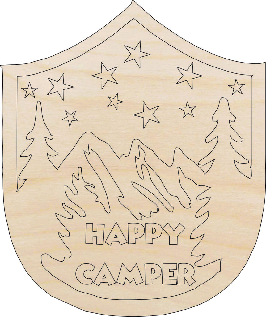 Sign Camping - Laser Cut Out Unfinished Wood Craft Shape TRP67