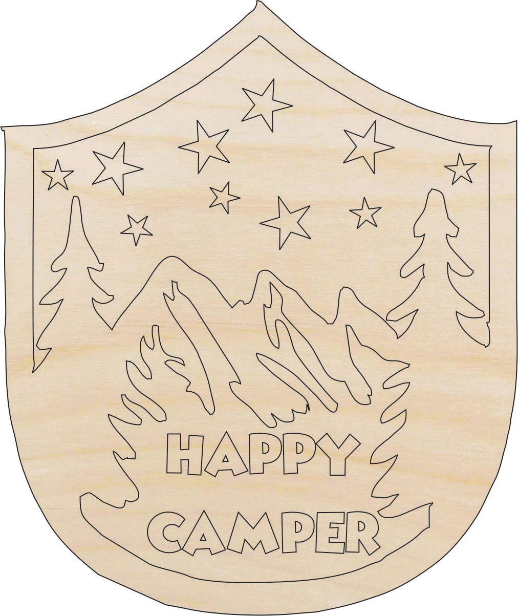 Camping Sign Wood Craft Shape - Laser Cut Baltic Birch Unfinished DIY Wood Art Supplies TRP67 - The Wood Shape Store