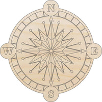 Compass Wood Craft Shape - Laser Cut Baltic Birch Unfinished DIY Wood Art Supplies TRP68 - The Wood Shape Store